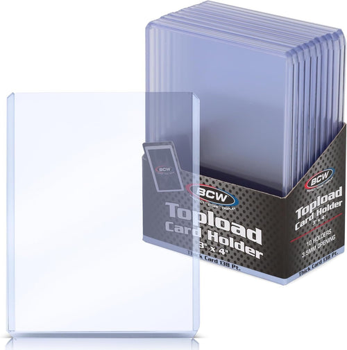 BCW 138 Pt Thick Card Topload Holders, Clear, 10 Count