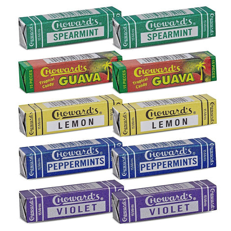 Chowards Mints Variety Pack of 10 - Violet, Spearmint, Peppermint, Guava and Lemon