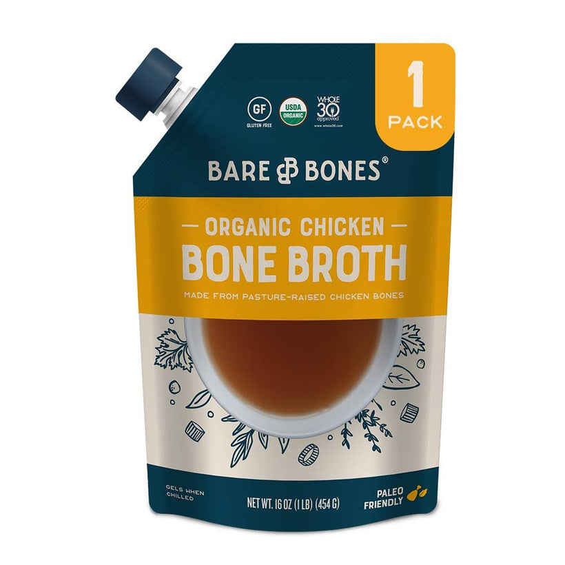 Bare Bones, Organic Chicken Bone Broth, 16 Ounce