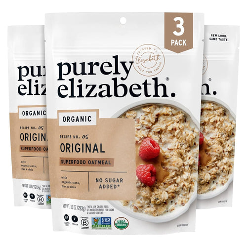 Purely Elizabeth Organic Original Superfood Oatmeal, 10 oz (Pack of 3)