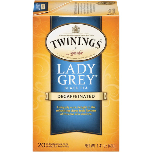 Twinings Decaffeinated Lady Grey Black Tea, 20 Tea Bags