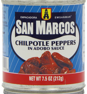 San Marcos Chilpotle Peppers in Adobo Sauce, 7.5 Oz., (Pack of 4 Cans)