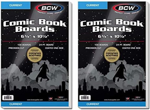 BCW Current Comic Backing Boards, 6.75 x 10.5 Inches, 24 Pt, 100 Count