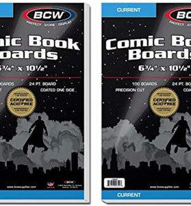 BCW NA Current Comic Book Backing Boards, 200 Count, White