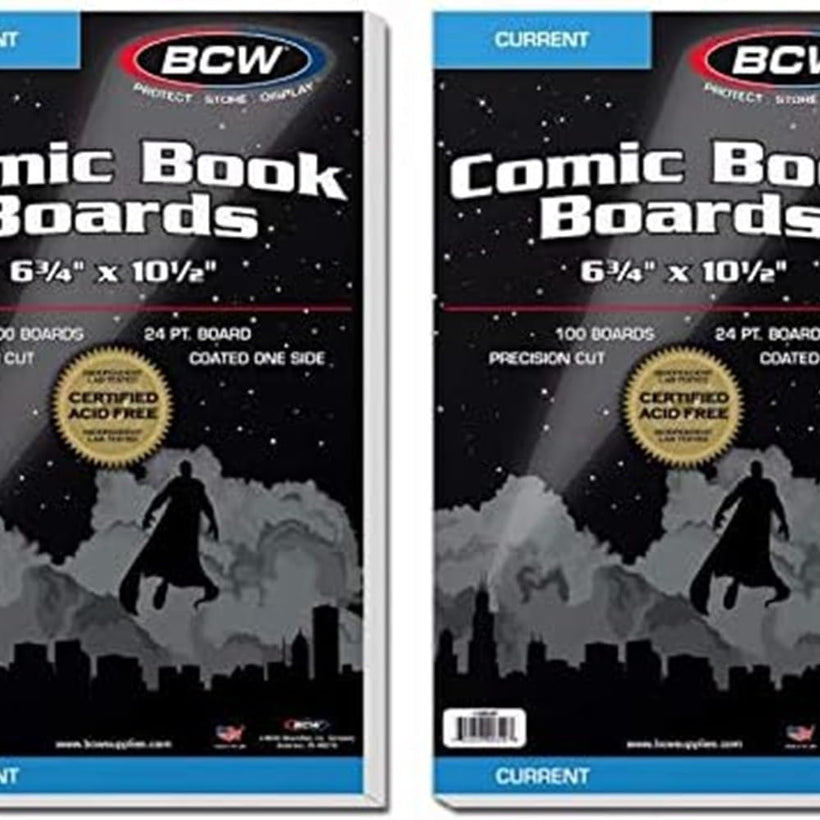 BCW NA Current Comic Book Backing Boards, 200 Count, White