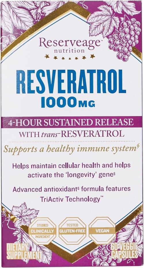 Reserveage Beauty Resveratrol 1000 mg, 60 Capsules