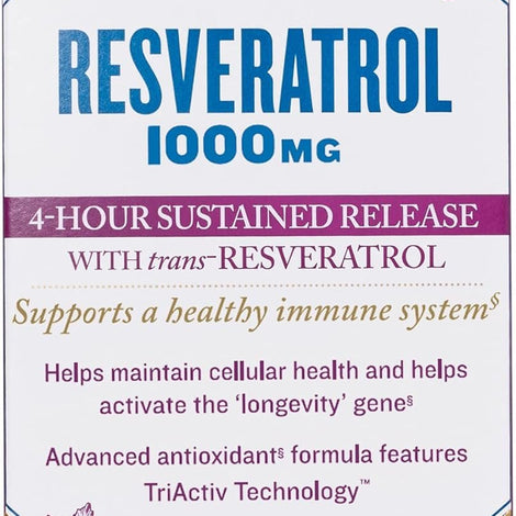Reserveage Beauty, Resveratrol 1000 mg, Antioxidant Supplement for Heart Health and Immune Support, Supports Healthy Aging and Immune System, Paleo, Keto, 60 Capsules