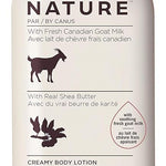 Nature By Canus Creamy Body Lotion, Shea Butter, 11.8 Oz, With Smoothing Fresh Canadian Goat Milk, Vitamin A, B3, Potassium, Zinc, and Selenium