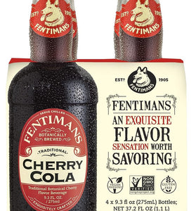 Fentimans Cherry Tree Cola - Cherry Soda, Botanically Brewed, Made with Natural Ingredients, No Artificial Colors, Flavors or Preservatives, All Natural Cola - Cherry, 37.2 oz (Pack of 4)