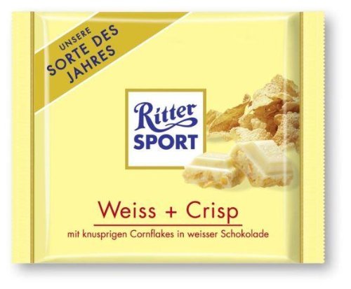 Ritter Sport White Chocolate with Cornflakes, 100 g (Pack of 10)