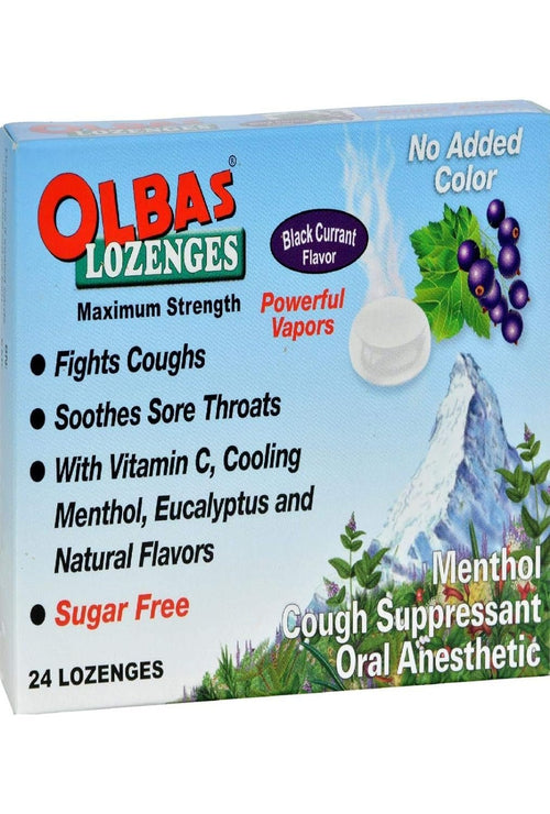 Olbas Sugar-Free Lozenges, Black Currant, 24 Count