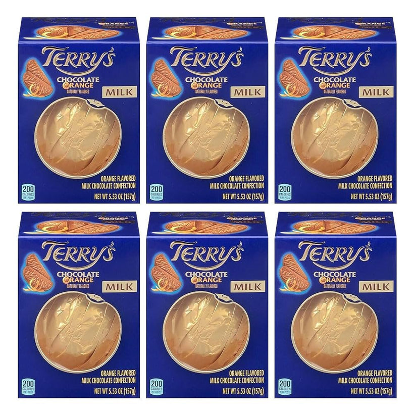 Terry's Milk Chocolate Orange - 6 Pack 5.53 oz each - Milk Chocolate with a Twist of Orange Flavor - Gourmet Treats for Holiday Gift and Sharing with Friends - Orange Chocolate Ball Flavor Experience