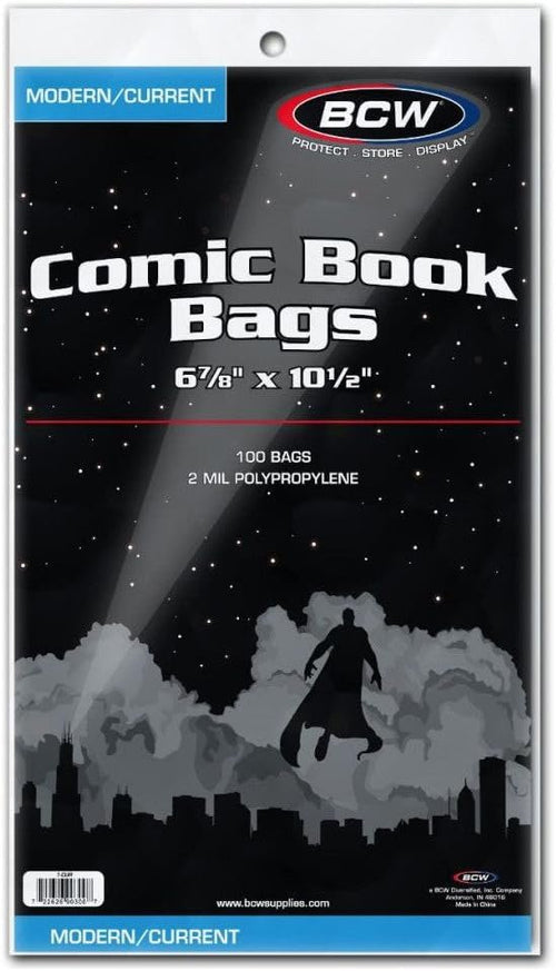 BCW Current and Modern Comic Bags, 6 7/8 x 10 1/2 in, 100 Count