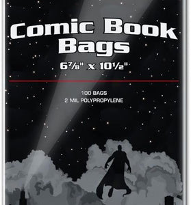 BCW Current Size Comic Bags,6-7/8" x 10-1/2" 2" Flap