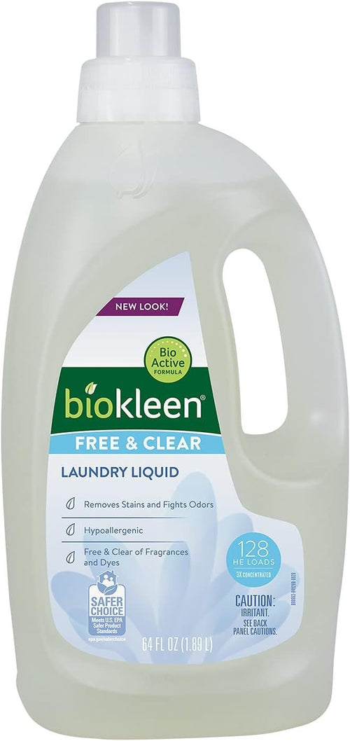 Biokleen Free & Clear Liquid Laundry Detergent, 64 oz