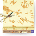 Bee's Wrap Reusable Beeswax Food Wraps Made in the USA, Eco Friendly Beeswax Food Wrap, Sustainable Food Storage Containers, Organic Cotton Food Wrap, XXL Cut To Size Wax Paper Roll, Honeycomb Pattern