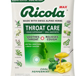 Ricola Max Cool Peppermint Throat Care Large Bag | Cough Suppressant Drops | Dual Action Liquid Center | Soothing Long-Lasting Relief - 34 Count (Pack of 1)