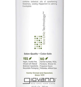 GIOVANNI Tea Tree Triple Treat Invigorating Conditioner, 8.5 oz. - Cooling Peppermint, Eucalyptus, Rosemary, Helps Dry Flaking Scalp, Lauryl and Laureth Sulfate Free, Paraben Free