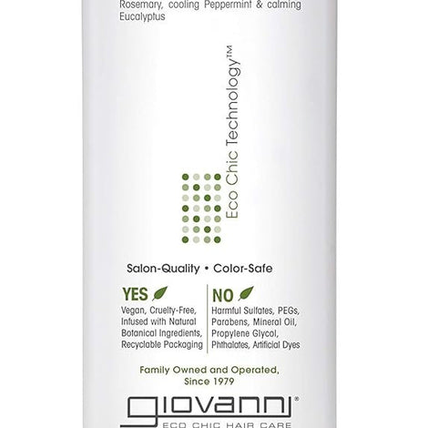 GIOVANNI Tea Tree Triple Treat Invigorating Conditioner, 8.5 oz. - Cooling Peppermint, Eucalyptus, Rosemary, Helps Dry Flaking Scalp, Lauryl and Laureth Sulfate Free, Paraben Free
