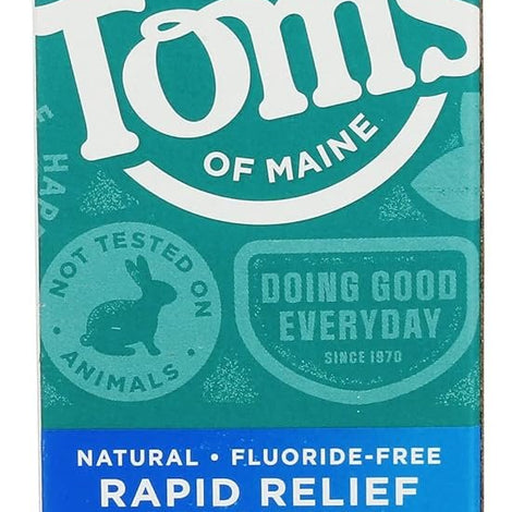Tom's of Maine, Natural Rapid Relief Sensitive Fluoride Free Toothpaste - Fresh Mint, 4 Ounce