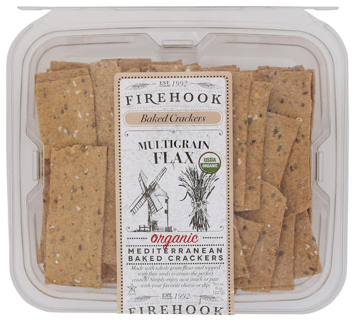 Firehook Mediterranean Multigrain Flax Crackers, 8 oz