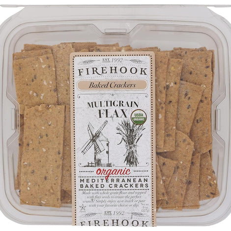 Firehook Baked Crackers Multigrain Flax Crackers, 8 Oz