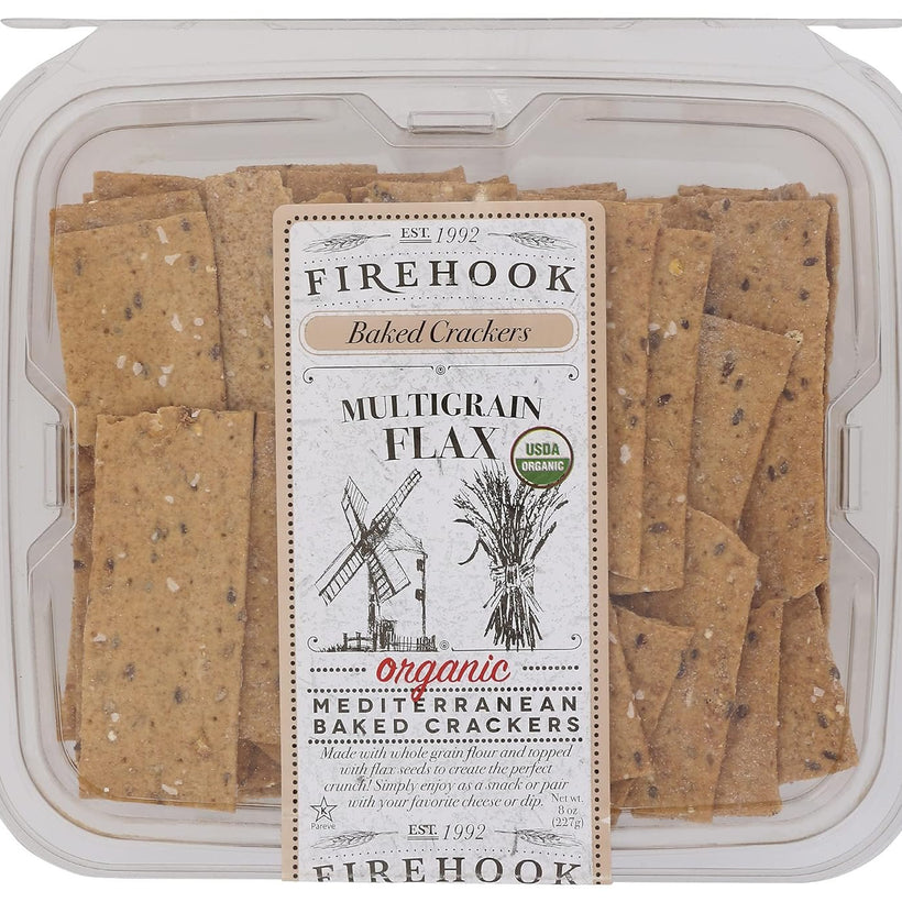 Firehook Baked Crackers Multigrain Flax Crackers, 8 Oz