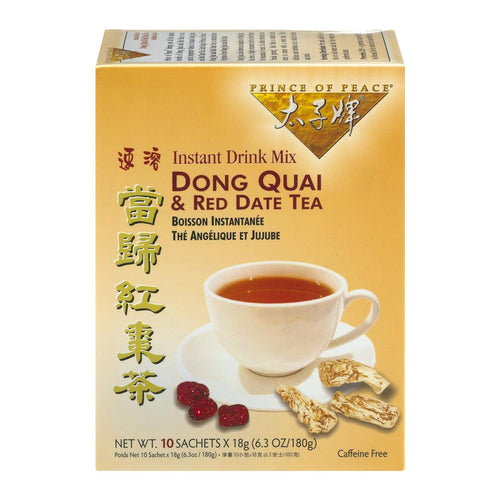 Prince of Peace Dong Quai & Red Date Instant Tea, 10 Tea Bags (Pack of 6)