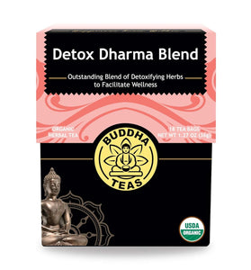 Buddha Teas Organic Detox Dharma Blend - OU Kosher, USDA Organic, CCOF Organic, 18 Bleach-Free Tea Bags