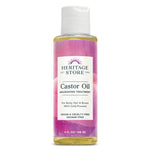 HERITAGE STORE Castor Oil, Cold Pressed, Rich Hydration for Vibrant Hair & Skin, Bold Lashes & Brows, No Hexane