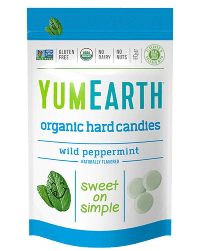 Yummy Earth Organic Wild Peppermint Candy Drops, 3.3 Ounce