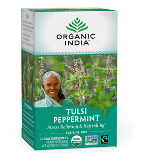 Organic India Tulsi Original Herbal Tea - Holy Basil, Stress Relieving & Energizing, Immune Support, Adaptogen, Vegan, USDA Certified Organic, Non-GMO, Caffeine-Free - 18 Infusion Bags, 2 Pack
