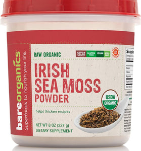 BareOrganics Irish Moss, Superfood Powder, Keto & Paleo, Vegan, Organic, 8 Ounce
