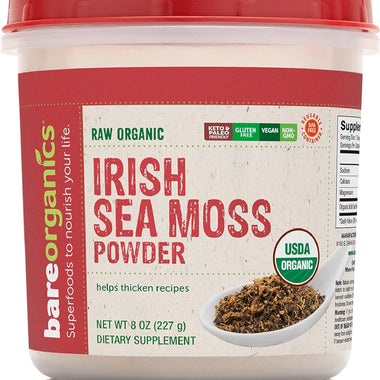 BareOrganics Irish Moss, Superfood Powder, Keto & Paleo, Vegan, Organic, 8 Ounce