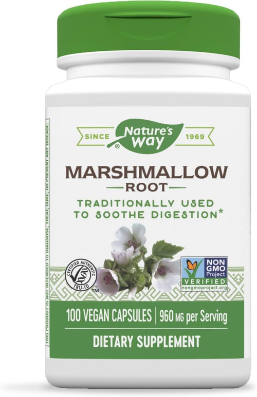 Nature's Way Marshmallow Root, 960 mg per Serving, 100 Capsules