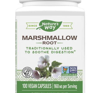 Nature's Way Marshmallow Root - Traditionally Used to Soothe Digestion* - Gluten, Dairy & Soy Free - 100 Vegan Capsules