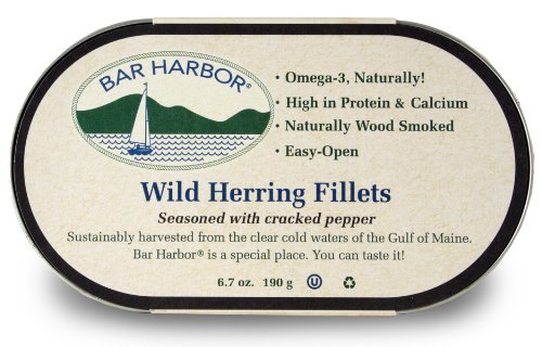 Bar Harbor Smoked Herring Fillets with Cracked Pepper, 6.7 oz (Pack of 6)