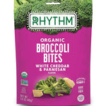 Rhythm Superfoods Crunchy Broccoli Bites, White Cheddar & Parmesan, Organic & Non-GMO, 1.4 Oz, Vegan/Gluten-Free Vegetable Superfood Snacks