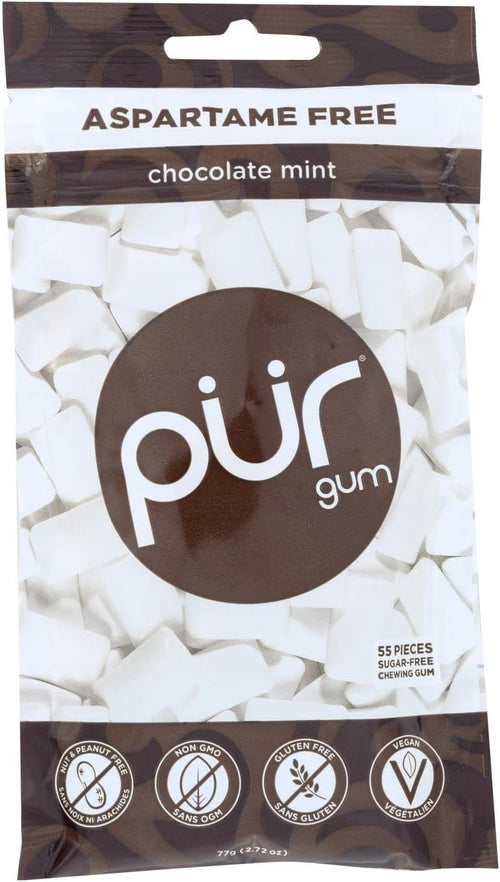 PUR Gum Chocolate Mint Xylitol Gum, 660 Count (12 x 55)