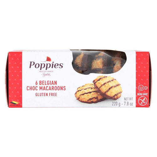 Poppies Chocolate Drizzled Coconut Macaroons, 6 Count