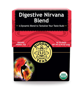 Buddha Teas Organic Digestive Nirvana Blend - OU Kosher, USDA Organic, CCOF Organic, 18 Bleach-Free Tea Bag