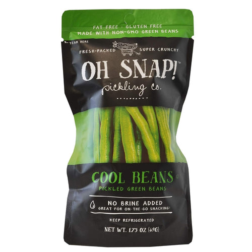Oh Snap! Cool Beans Pickled Green Beans, Single Serve Pouches (Pack of 12)