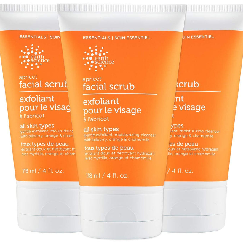 EARTH SCIENCE - Apricot Gentle Exfoliating Facial Scrub for All Skin Types (3 pk, 4 oz.)