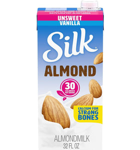 Silk Shelf-Stable Almondmilk, Unsweetened Vanilla, Dairy-Free, Vegan, Non-GMO Project Verified, 1 Quart