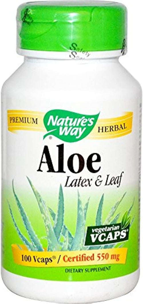 Nature's Way Aloe Latex with Fennel, 140 mg, 100 Vegan Capsules (Pack of 2)