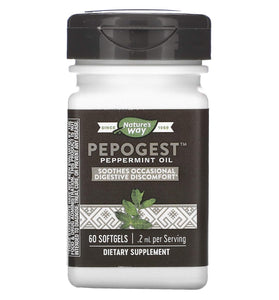 Nature's Way Pepogest Peppermint Oil 60 Softgels. Pack of 3