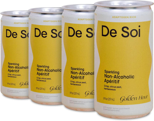 De Soi Golden Hour Non-Alcoholic Sparkling Aperitif, 8 fl oz (Pack of 4)