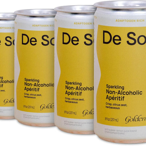 De Soi Golden Hour by Katy Perry - Sparkling Beverages, Natural Botanicals, Adaptogen Drink, Lemon Balm, L-theanine, Vegan, Gluten-Free, Ready to Drink 4-pack cans (8 fl oz)