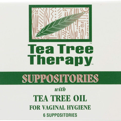 Tea Tree Therapy Vaginal Suppositories with Oil, 6 Count, White