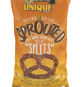 Unique Pretzels - Sprouted Splits Pretzels, Homestyle Baked, Certified OU Kosher and non-GMO, 8 Ounce Bag